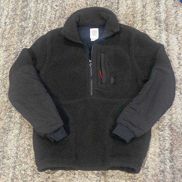 Topo designs MOUNTAIN FLEECE PULLOVER - MEN'S sz small black - Picture 2 of 6